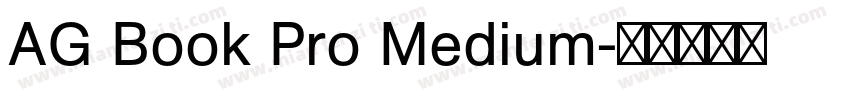 AG Book Pro Medium字体转换